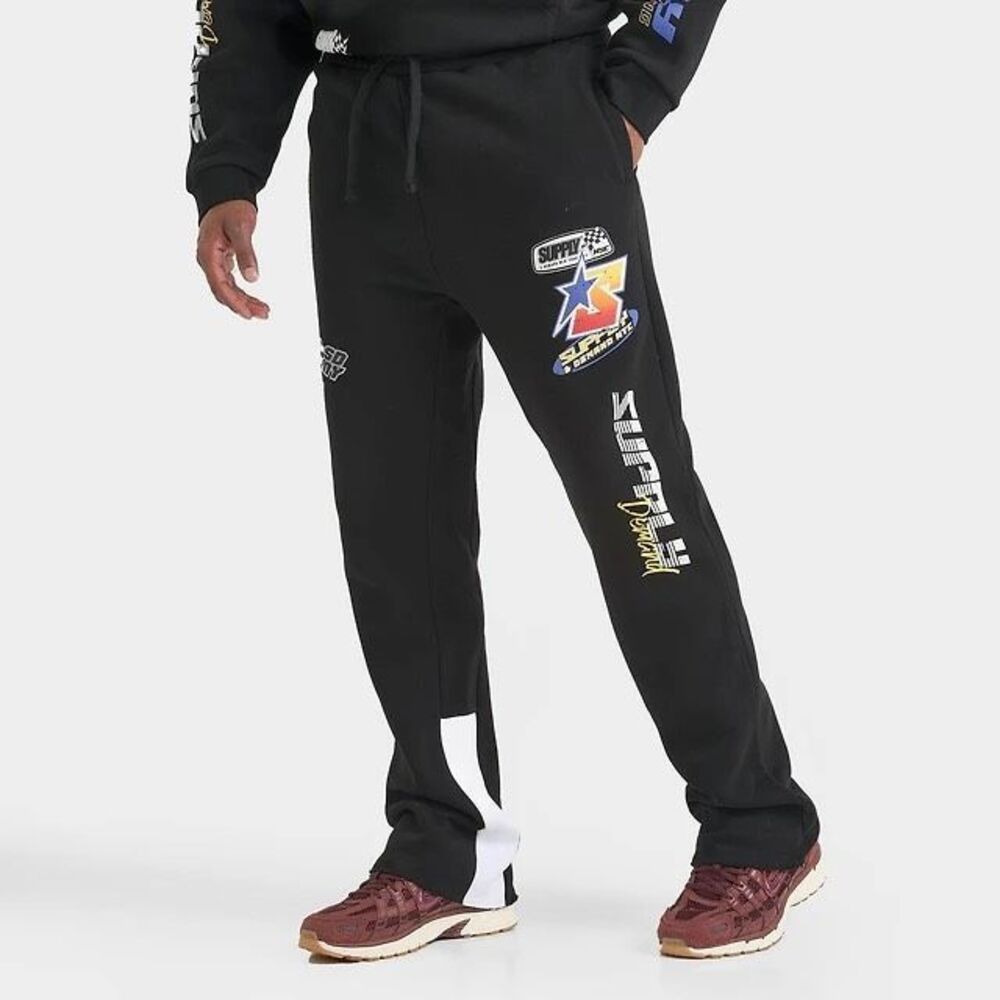 Supply & Demand Boyd Fleece Sweatpants Racing Graphic Colorful Size M